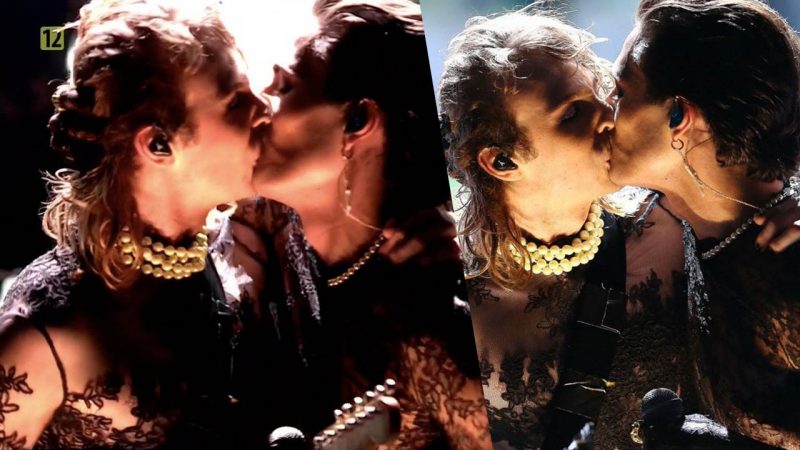 Maneskin: scatta il bacio tra Thomas e Damiano