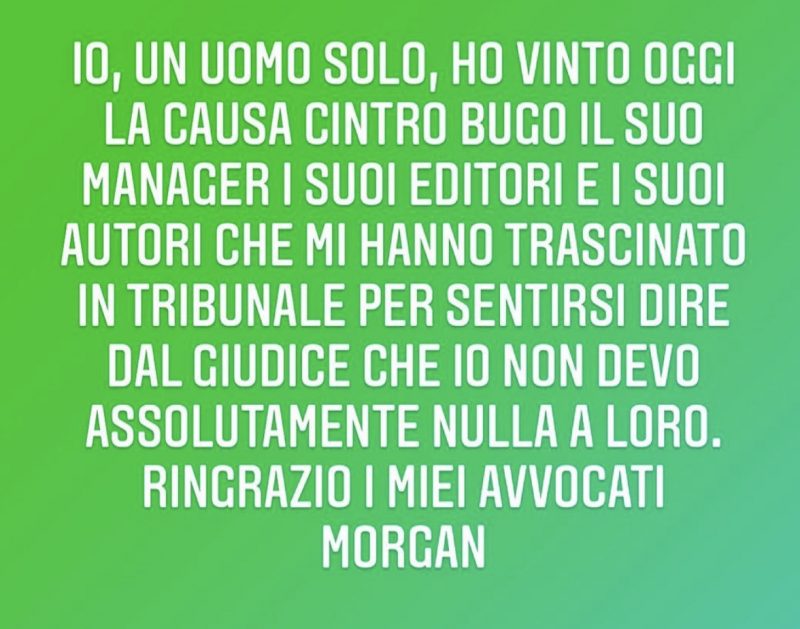 Morgan: vinta la causa contro Bugo